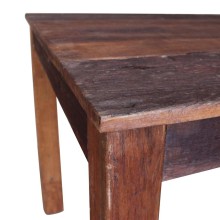 Трапезна маса в стил Artisan, кафяво многоцветно регенерирано масивно дърво, 82 x 80 см