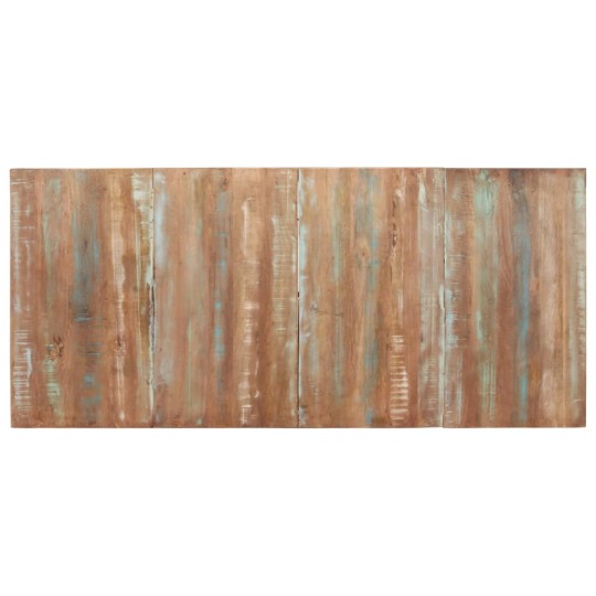 Трапезна маса в стил Artisan / Vintage, регенерирано дърво масив и черна стомана, 200 x 90 см