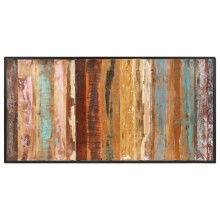 Трапезна маса в стил Industrial Modern, многоцветно регенерирано масивно дърво и черна стомана, 160 x 80 см