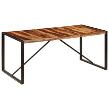 Трапезна маса в стил Industrial Modern, натурално масивно акациево дърво и черна стомана, 180 x 90 см