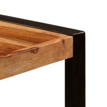 Трапезна маса в стил Industrial Modern, натурално масивно акациево дърво и черна стомана, 180 x 90 см