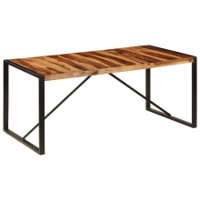 Трапезна маса в стил Industrial Modern, натурално масивно акациево дърво и черна стомана, 180 x 90 см