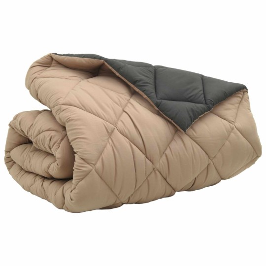 Зимна двуцветна олекотена завивка Color Arctic с полиестерен пълнеж, 450 г/м², в антрацит и таупе