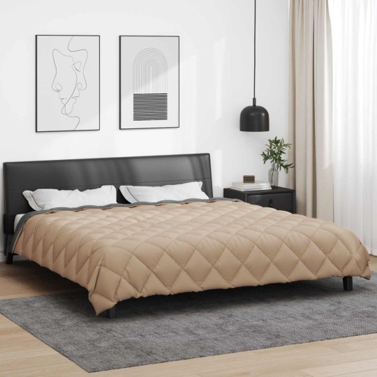 Зимна двуцветна олекотена завивка Color Arctic с полиестерен пълнеж, 450 г/м², в антрацит и таупе