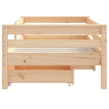 Бебешко Монтесори легло с две чекмеджета, 70x140 см, бор масив