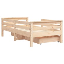 Бебешко Монтесори легло с две чекмеджета, 70x140 см, бор масив
