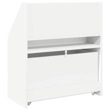 Детска етажерка за книги с чекмедже, бяла, 60 x 29,5 x 69 см