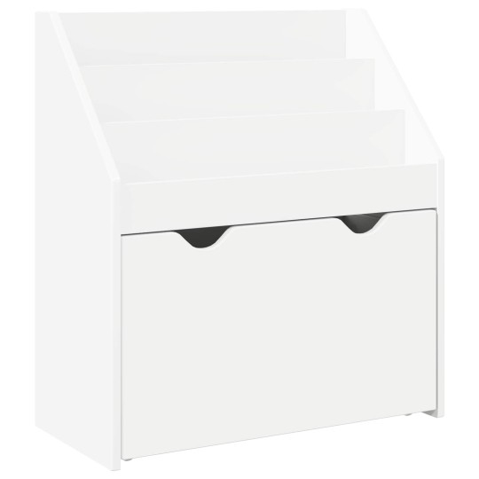 Детска етажерка за книги с чекмедже, бяла, 60 x 29,5 x 69 см