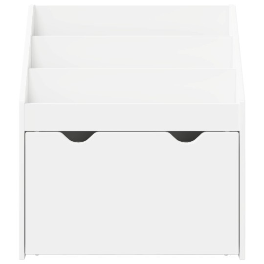Детска етажерка за книги с чекмедже, бяла, 60 x 29,5 x 69 см