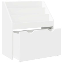 Детска етажерка за книги с чекмедже, бяла, 60 x 29,5 x 69 см