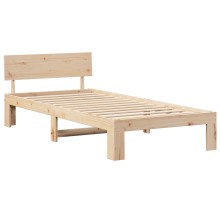 Единично легло PLANK от боров масив, натурално