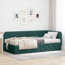 Единично тапицирано легло TUFT с матрак, тъмнозелено