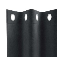 Кадифени завеси в цвят антрацит с метални халки, 2 бр., 140 x 225 см