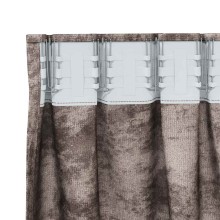 Кадифени завеси в цвят чинчила с комбиниран перделък, 2 бр., 140 x 260 см
