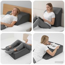 Клиновидна възглавница за крака Leg Elevation Firm, 63 x 52 x 19 см, сива