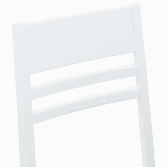 Комплект от 2 трапезни стола в стил Transitional Classic от масивно каучуково дърво в бяло и сива тапицерия