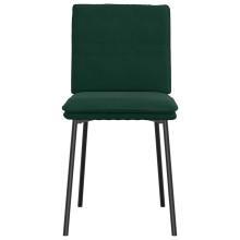 Комплект от 6 трапезни стола в стил Mid-Century Modern от тъмнозелено кадифе с хоризонтални шевове