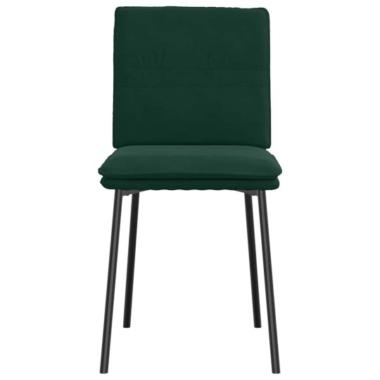Комплект от 6 трапезни стола в стил Mid-Century Modern от тъмнозелено кадифе с хоризонтални шевове