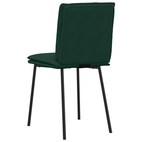 Комплект от 6 трапезни стола в стил Mid-Century Modern от тъмнозелено кадифе с хоризонтални шевове