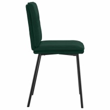 Комплект от 6 трапезни стола в стил Mid-Century Modern от тъмнозелено кадифе с хоризонтални шевове