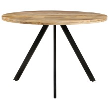 Кръгла трапезна маса ⌀110 x 75 см в стил Mid-Century Modern, мангово дърво масив и черна стомана