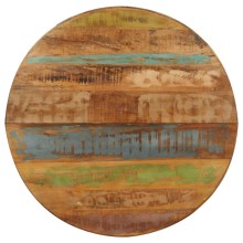 Кръгла трапезна маса в стил Artisan / Vintage, регенерирано дърво масив и черна стомана, ⌀ 100 см