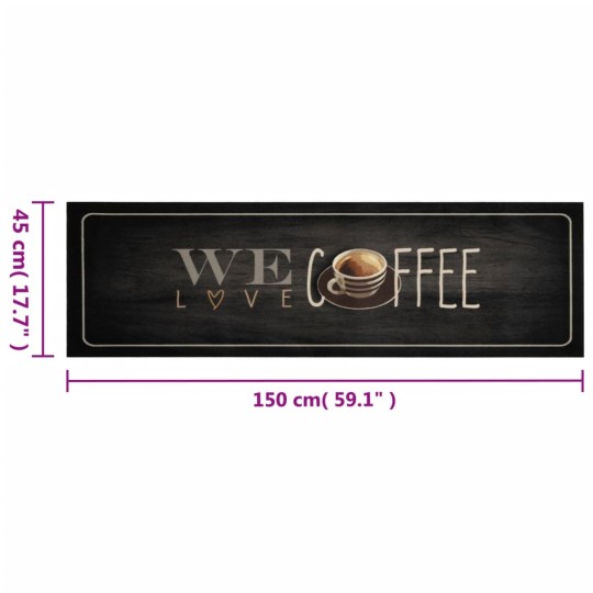 Кухненско килимче текст Coffee, 45x150 см, кадифе