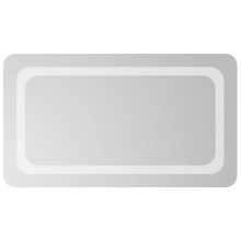 LED стенно огледало за баня с периферна рамка с омекотени ъгли и USB захранване, 40x70 см
