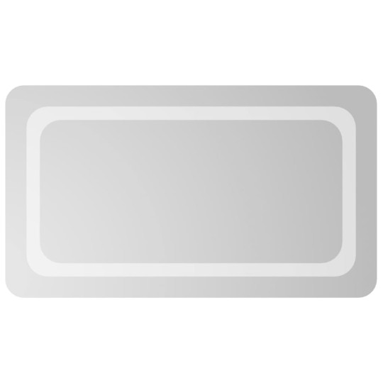 LED стенно огледало за баня с периферна рамка с омекотени ъгли и USB захранване, 40x70 см