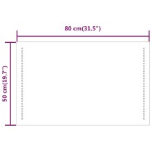 LED стенно огледало за баня с USB захранване и периферно точково осветление, 50x80 см