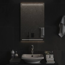 LED стенно огледало за баня с USB захранване и периферно точково осветление, 50x80 см