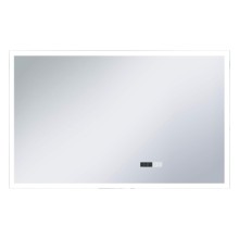 LED стенно огледало за баня със сензор за допир и дисплей за час, 100x60 см