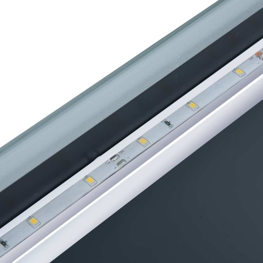 LED стенно огледало за баня със сензор за допир и дисплей за час, 100x60 см