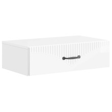 Нощно шкафче ONDA с монтаж на стена и чекмедже, бял гланц, 59 x 34,5 x 17 см