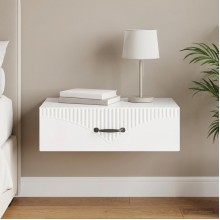 Нощно шкафче ONDA с монтаж на стена и чекмедже, бял гланц, 59 x 34,5 x 17 см
