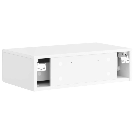 Нощно шкафче ONDA с монтаж на стена и чекмедже, бял гланц, 59 x 34,5 x 17 см