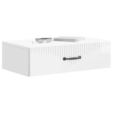 Нощно шкафче ONDA с монтаж на стена и чекмедже, бял гланц, 59 x 34,5 x 17 см