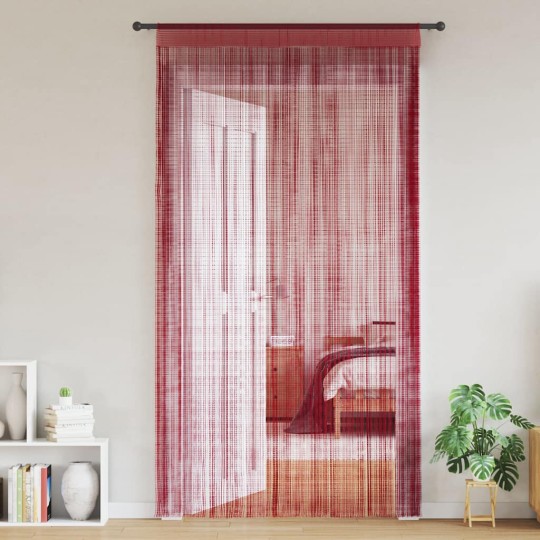 Пердета с ресни в цвят бордо за тръбен корниз, 2 бр., 100 x 250 см