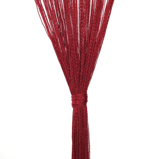 Пердета с ресни в цвят бордо за тръбен корниз, 2 бр., 100 x 250 см
