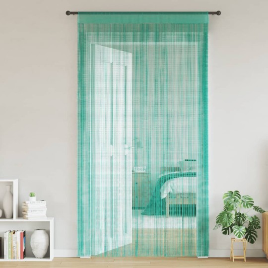 Пердета с ресни в цвят тюркоаз за тръбен корниз, 2 бр., 100 x 250 см
