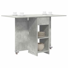 Сгъваема трапезна маса в стил Industrial Modern, ЛПДЧ бетонно сиво, 115 x 70 см