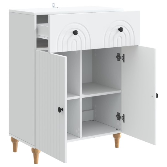 Шкаф ARCO с 2 врати и чекмедже, бял, 66 x 34,5 x 90 см