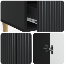 Шкаф LINEA с 2 врати и долно чекмедже, черен, 66 x 34,5 x 95 см