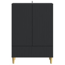 Шкаф LINEA с 2 врати и долно чекмедже, черен, 66 x 34,5 x 95 см
