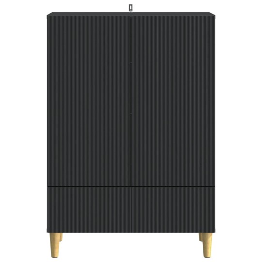 Шкаф LINEA с 2 врати и долно чекмедже, черен, 66 x 34,5 x 95 см