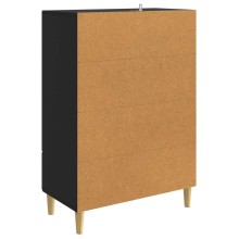 Шкаф LINEA с 2 врати и долно чекмедже, черен, 66 x 34,5 x 95 см