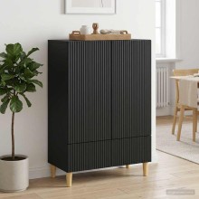 Шкаф LINEA с 2 врати и долно чекмедже, черен, 66 x 34,5 x 95 см