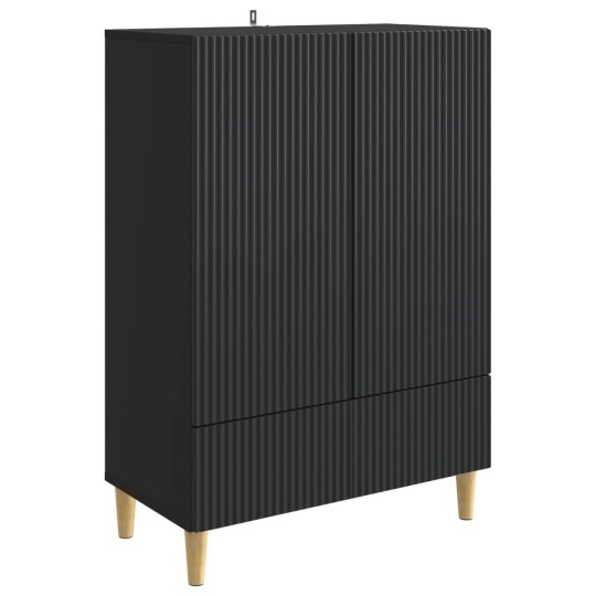 Шкаф LINEA с 2 врати и долно чекмедже, черен, 66 x 34,5 x 95 см