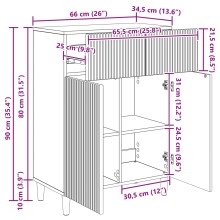 Шкаф LINEA с 2 врати и горно чекмедже, бял гланц, 66 x 34,5 x 90 см