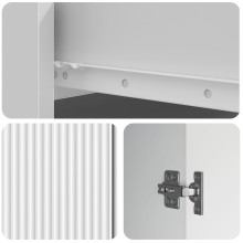 Шкаф LINEA с 2 врати и горно чекмедже, бял гланц, 66 x 34,5 x 90 см